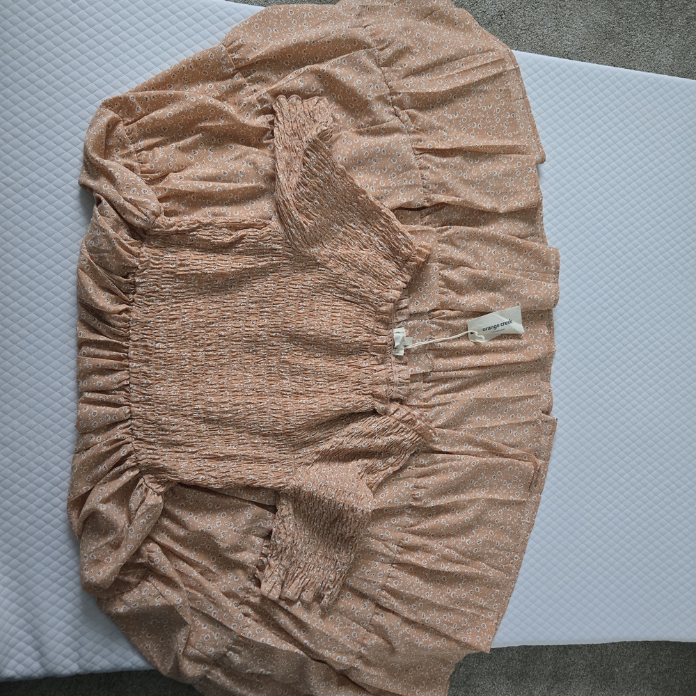 Pinkblush Women's Light Peach Smocked Blouse